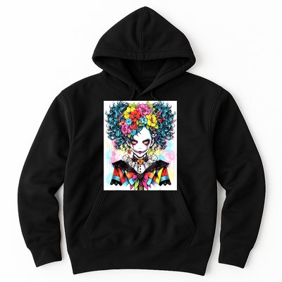 Elegant Edge: Vibrant Rebellious Design With Floral Accents Hoodie