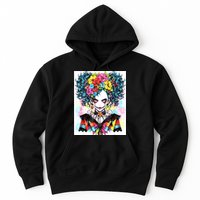 Elegant Edge: Vibrant Rebellious Design With Floral Accents Hoodie