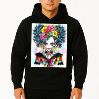 Elegant Edge: Vibrant Rebellious Design With Floral Accents Hoodie