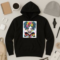 Elegant Edge: Vibrant Rebellious Design With Floral Accents Hoodie