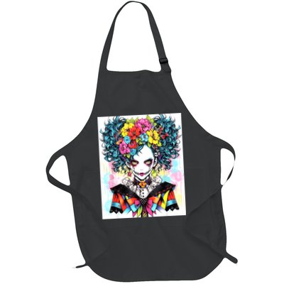 Elegant Edge: Vibrant Rebellious Design With Floral Accents Apron
