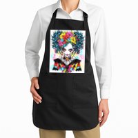 Elegant Edge: Vibrant Rebellious Design With Floral Accents Apron