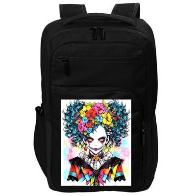 Elegant Edge: Vibrant Rebellious Design With Floral Accents Impact Tech Backpack