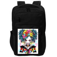 Elegant Edge: Vibrant Rebellious Design With Floral Accents Impact Tech Backpack