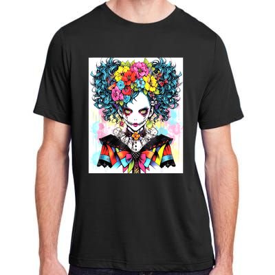 Elegant Edge: Vibrant Rebellious Design With Floral Accents Adult ChromaSoft Performance T-Shirt