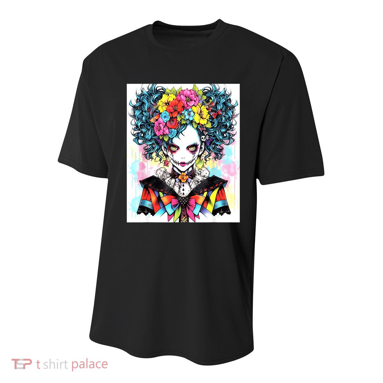 Elegant Edge: Vibrant Rebellious Design With Floral Accents Youth Performance Sprint T-Shirt
