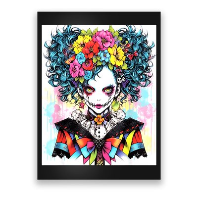 Elegant Edge: Vibrant Rebellious Design With Floral Accents Poster