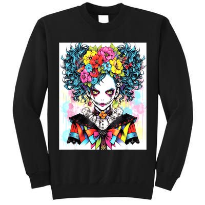 Elegant Edge: Vibrant Rebellious Design With Floral Accents Tall Sweatshirt