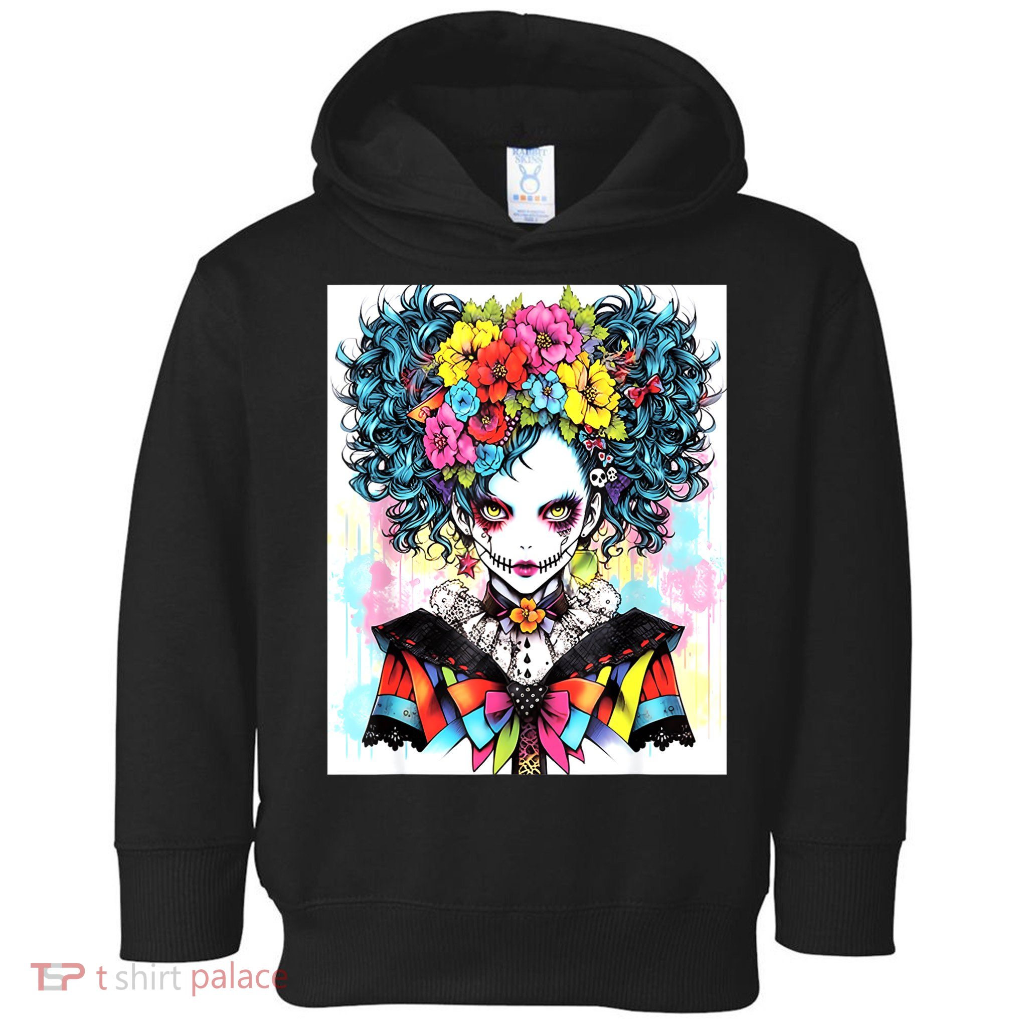 Elegant Edge: Vibrant Rebellious Design With Floral Accents Toddler Hoodie