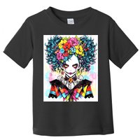 Elegant Edge: Vibrant Rebellious Design With Floral Accents Toddler T-Shirt