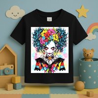 Elegant Edge: Vibrant Rebellious Design With Floral Accents Toddler T-Shirt