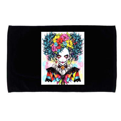 Elegant Edge: Vibrant Rebellious Design With Floral Accents Microfiber Hand Towel
