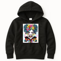 Elegant Edge: Vibrant Rebellious Design With Floral Accents Kids Hoodie