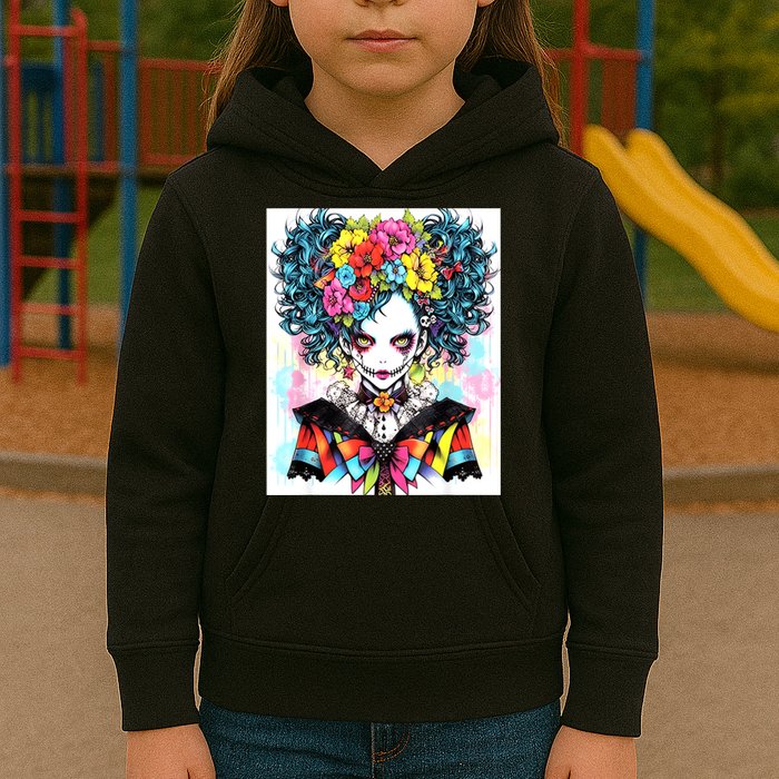 Elegant Edge: Vibrant Rebellious Design With Floral Accents Kids Hoodie