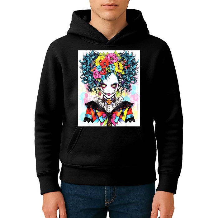 Elegant Edge: Vibrant Rebellious Design With Floral Accents Kids Hoodie