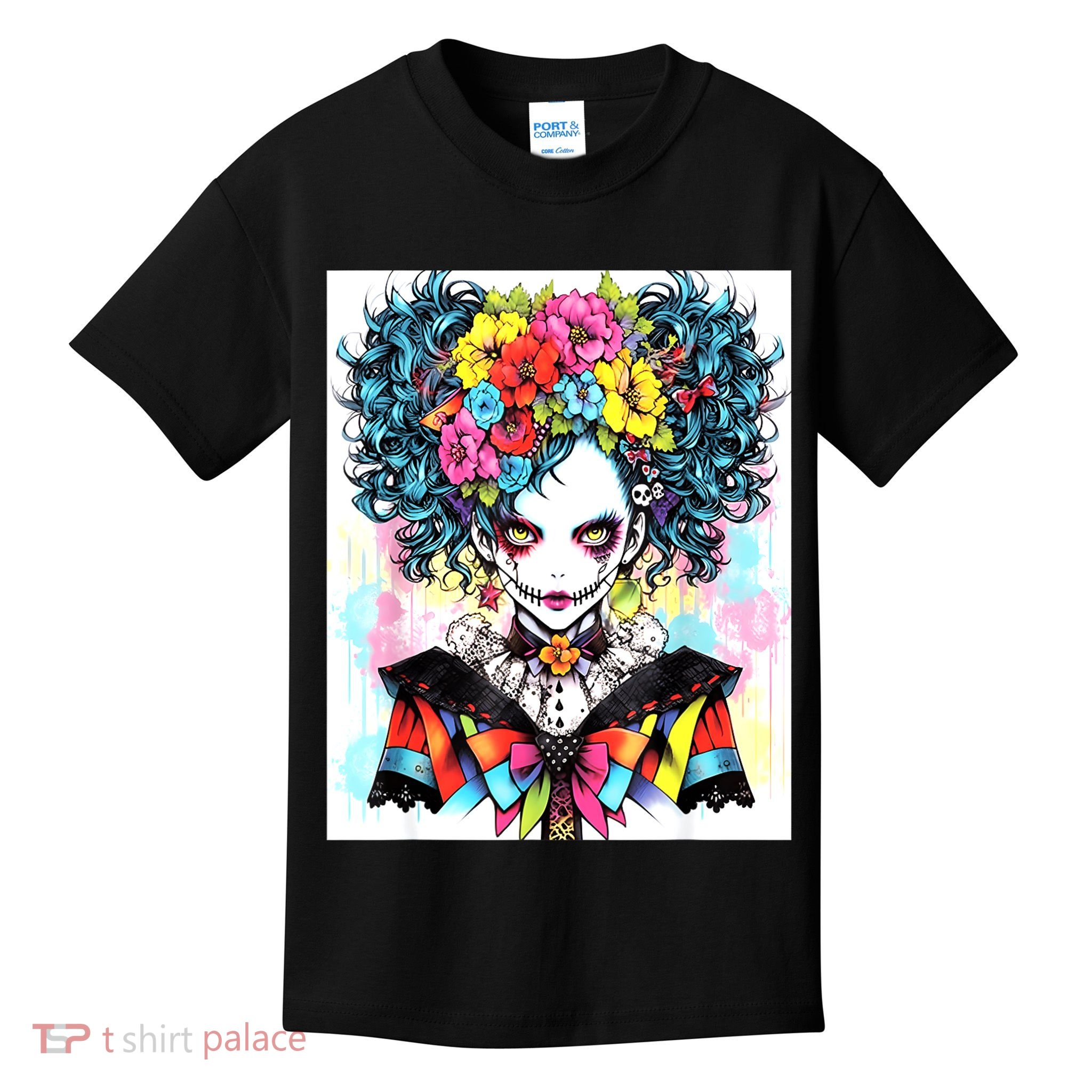 Elegant Edge: Vibrant Rebellious Design With Floral Accents Kids T-Shirt