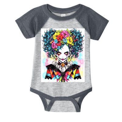 Elegant Edge: Vibrant Rebellious Design With Floral Accents Infant Baby Jersey Bodysuit