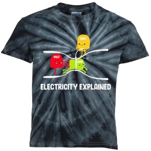 Electricity Explained Volt Ohm Amp Funny Electrician Kids Tie-Dye T-Shirt