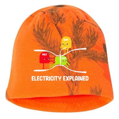 Electricity Explained Volt Ohm Amp Funny Electrician Kati - Camo Knit Beanie