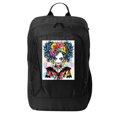 Elegant Edge: Vibrant Rebellious Design With Floral Accents City Backpack