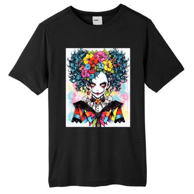 Elegant Edge: Vibrant Rebellious Design With Floral Accents Tall Fusion ChromaSoft Performance T-Shirt