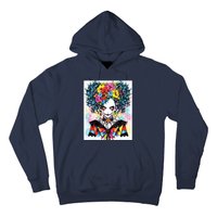 Elegant Edge: Vibrant Rebellious Design With Floral Accents Hoodie