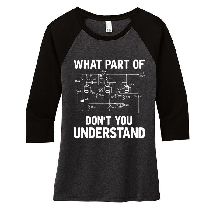 Electrical Engineer What Part Of Don't You Understand Gift TShirt Women's Tri-Blend 3/4-Sleeve Raglan Shirt