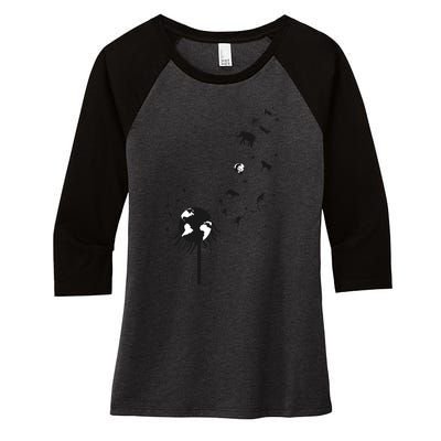 Extinction Women's Tri-Blend 3/4-Sleeve Raglan Shirt