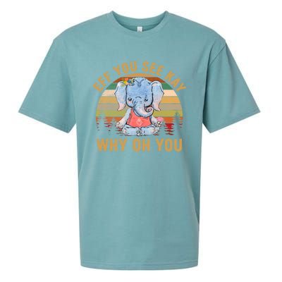 Elephant Eff You See Kay Why Oh You Funny Vintage Yoga Lover Funny Gift Sueded Cloud Jersey T-Shirt