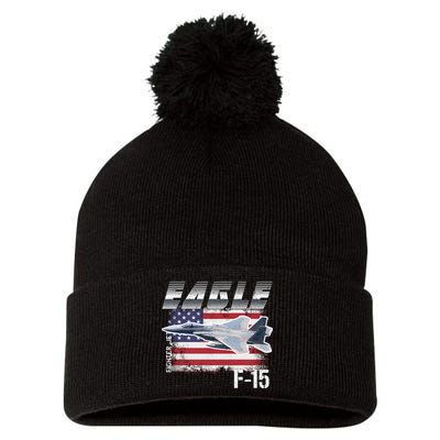 Eagle F 15 Aircraft Pom Pom 12in Knit Beanie