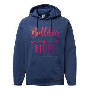 English French American Bulldog Mom Gift Performance Fleece Hoodie