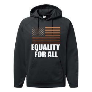 Equality For All Black History Month  Pride Performance Fleece Hoodie