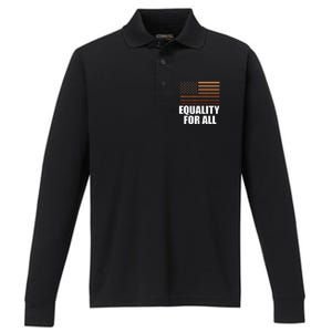 Equality For All Black History Month  Pride Performance Long Sleeve Polo