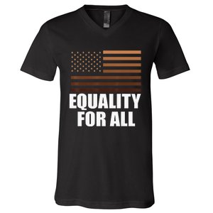 Equality For All Black History Month  Pride V-Neck T-Shirt