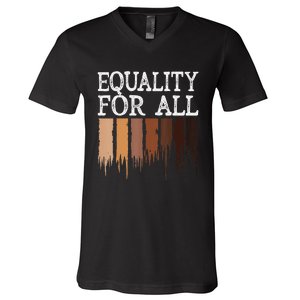 Equality For All Black History Month Pride V-Neck T-Shirt