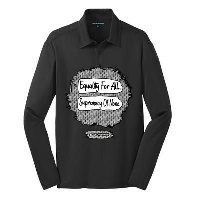 Equality For All Supremacy Of None Silk Touch Performance Long Sleeve Polo