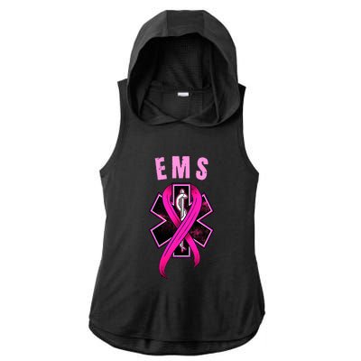 EMS For A Cure Breast Cancer Awareness Ladies PosiCharge Tri-Blend Wicking Draft Hoodie Tank