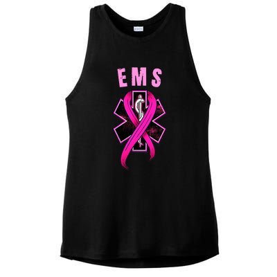 EMS For A Cure Breast Cancer Awareness Ladies PosiCharge Tri-Blend Wicking Tank