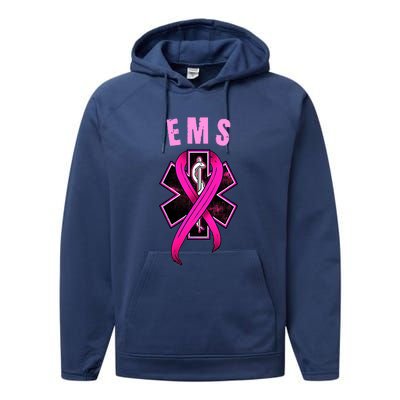 EMS For A Cure Breast Cancer Awareness Performance Fleece Hoodie