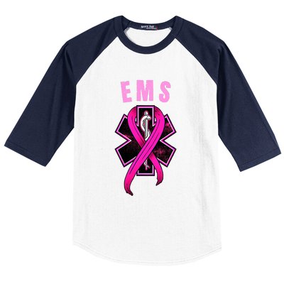 EMS For A Cure Breast Cancer Awareness Baseball Sleeve Shirt