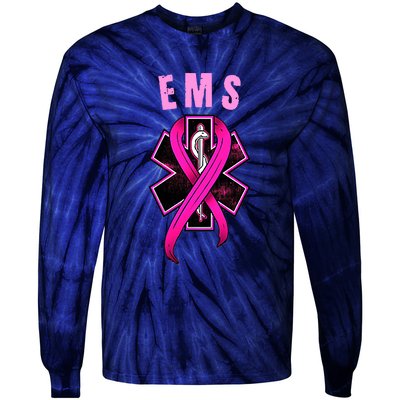 EMS For A Cure Breast Cancer Awareness Tie-Dye Long Sleeve Shirt