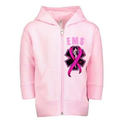 EMS For A Cure Breast Cancer Awareness Toddler Zip Fleece Hoodie