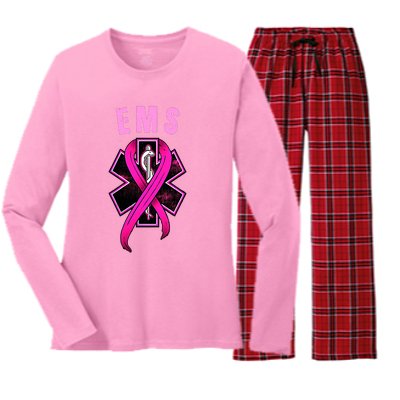 EMS For A Cure Breast Cancer Awareness Women's Long Sleeve Flannel Pajama Set 