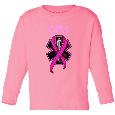 EMS For A Cure Breast Cancer Awareness Toddler Long Sleeve Shirt