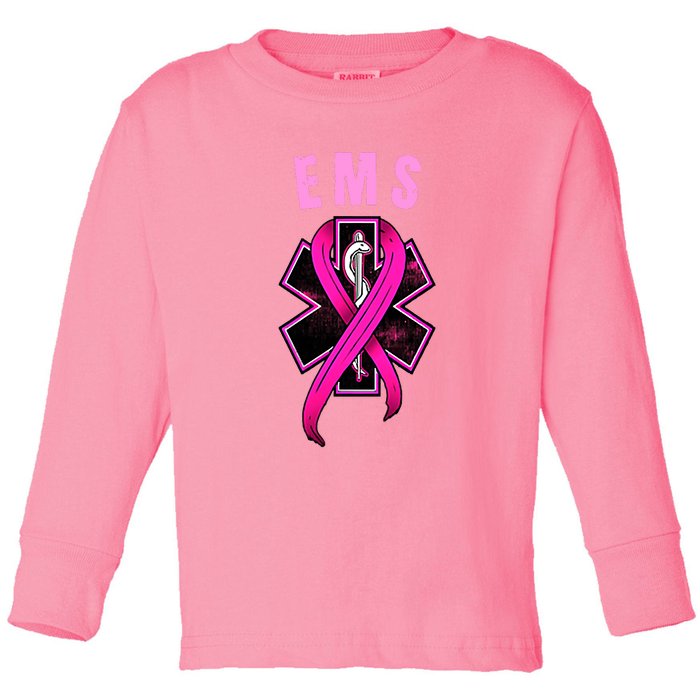 EMS For A Cure Breast Cancer Awareness Toddler Long Sleeve Shirt