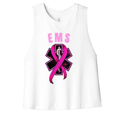 EMS For A Cure Breast Cancer Awareness Women's Racerback Cropped Tank