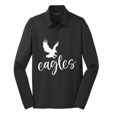 E.A.G.L.E.S Flying Bird Silk Touch Performance Long Sleeve Polo