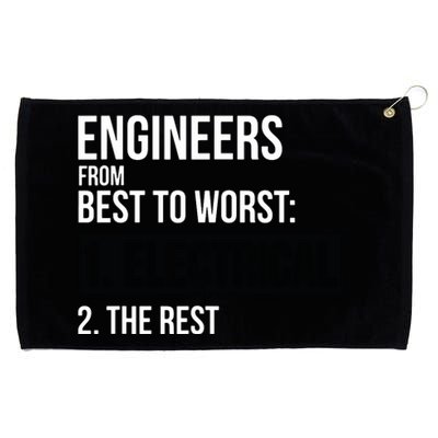 Engineers From Best To Worst Electrical Engineering Grommeted Golf Towel