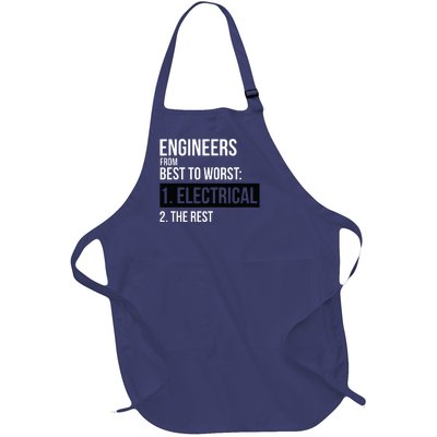 Engineers From Best To Worst Electrical Engineering Full-Length Apron With Pockets