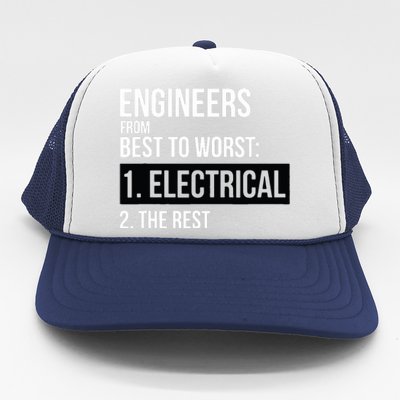 Engineers From Best To Worst Electrical Engineering Trucker Hat